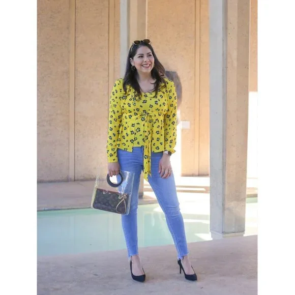 CAbi Sunny Set Limited Edition Wrap Tie Yellow Blouse Tank 2-Piece Set Medium - Picture 13 of 15